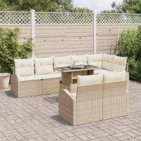Set da giardino 9 pezzi con cuscini beige in rattan sintetico 3348667