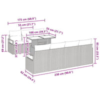 Set da Giardino in Rattan Sintetico, 8 Pezzi con Cuscini Marroni. 3348764
