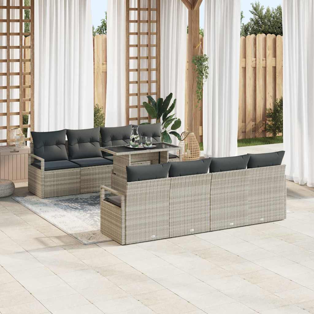 Set Divano da Giardino 7 pcs Grigio chiaro 100 x 55 x 73 cm 3348788