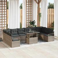Set di divani da giardino  da 11 pezzi con cuscini grigi in polyrattan 3348895