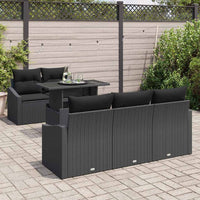 Set Divano da Giardino con cuscino 6 pcs Nero 3348919