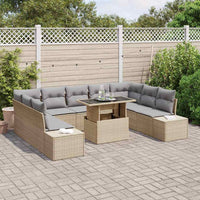 Set da Giardino  10 Pezzi con Cuscini Beige in Rattan Sintetico 3349246