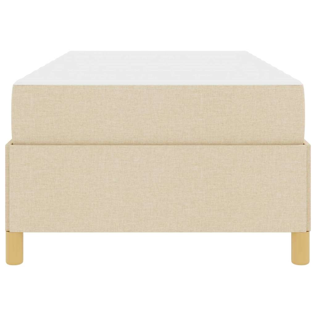 vidaXL Letto a molle con materasso Bianco e crema 90 x 190 cm Tessuto
