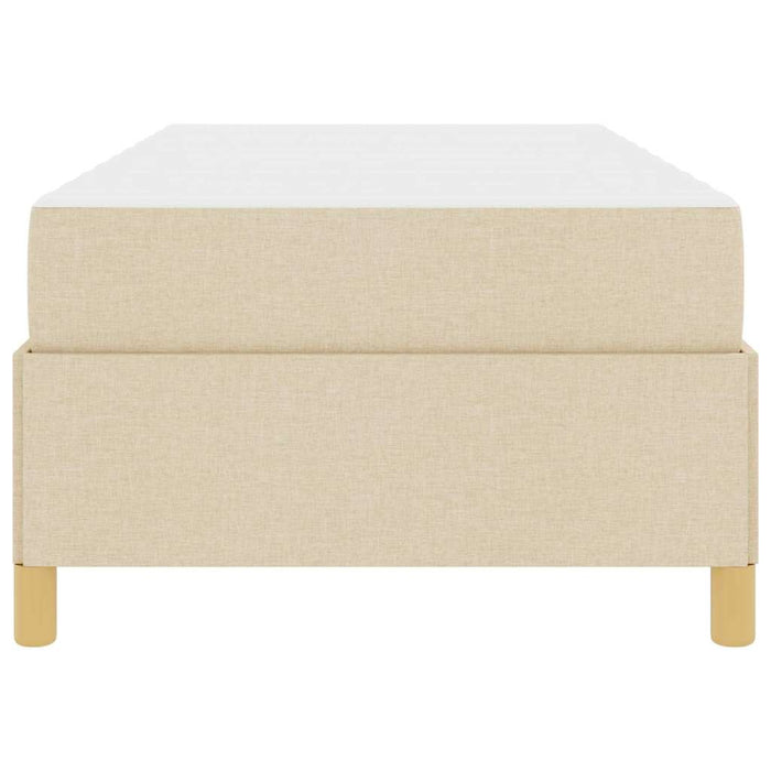 vidaXL Letto a molle con materasso Bianco e crema 90 x 190 cm Tessuto