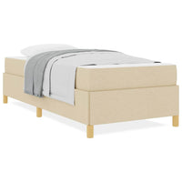 vidaXL Letto a molle con materasso Bianco e crema 90 x 190 cm Tessuto