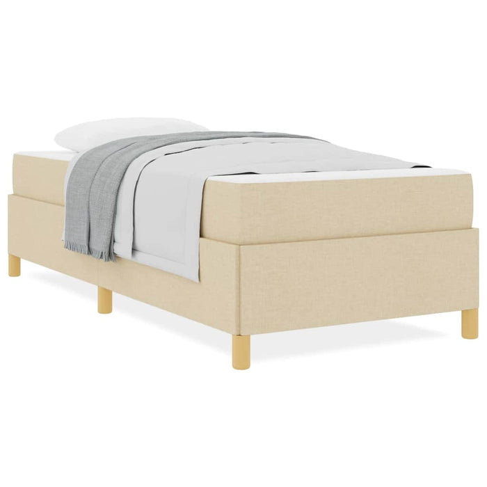 vidaXL Letto a molle con materasso Bianco e crema 90 x 190 cm Tessuto