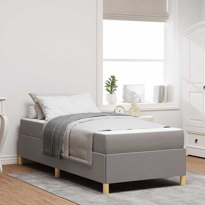 vidaXL Letto a molle con materasso Taupe e bianco 90 x 200 cm Tessuto