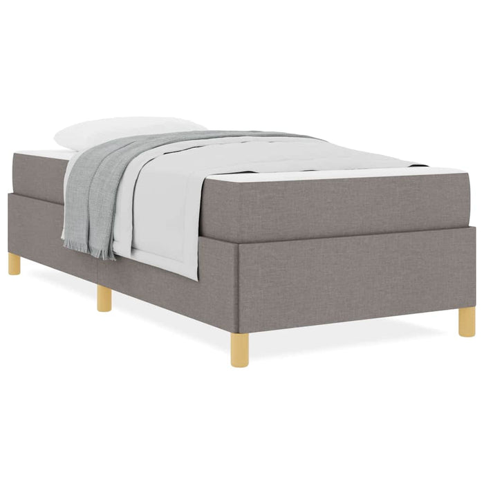 vidaXL Letto a molle con materasso Taupe e bianco 90 x 200 cm Tessuto