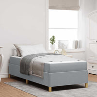 vidaXL Letto a molle Grigio chiaro e Bianco 100 x 200 cm Tessuto