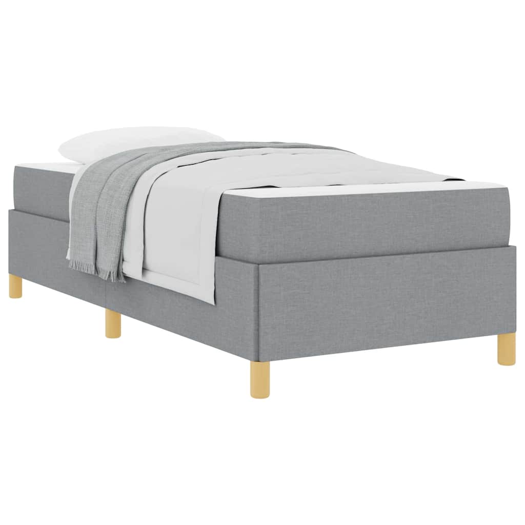 vidaXL Letto a molle Grigio chiaro e Bianco 100 x 200 cm Tessuto