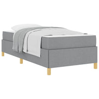 vidaXL Letto a molle Grigio chiaro e Bianco 100 x 200 cm Tessuto