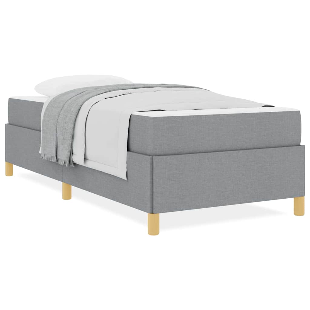 vidaXL Letto a molle Grigio chiaro e Bianco 100 x 200 cm Tessuto