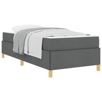 vidaXL Letto a molle con materasso Grigio scuro 100 x 200 cm Tessuto