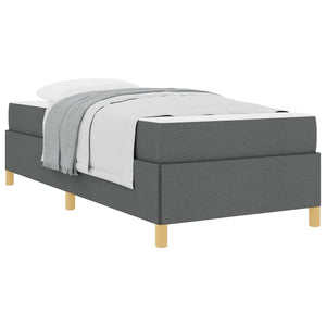 vidaXL Letto a molle con materasso Grigio scuro 100 x 200 cm Tessuto
