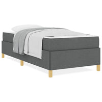 vidaXL Letto a molle con materasso Grigio scuro 100 x 200 cm Tessuto