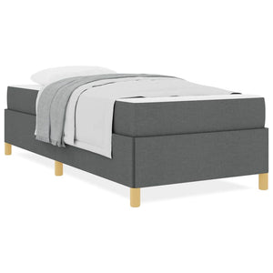 vidaXL Letto a molle con materasso Grigio scuro 100 x 200 cm Tessuto