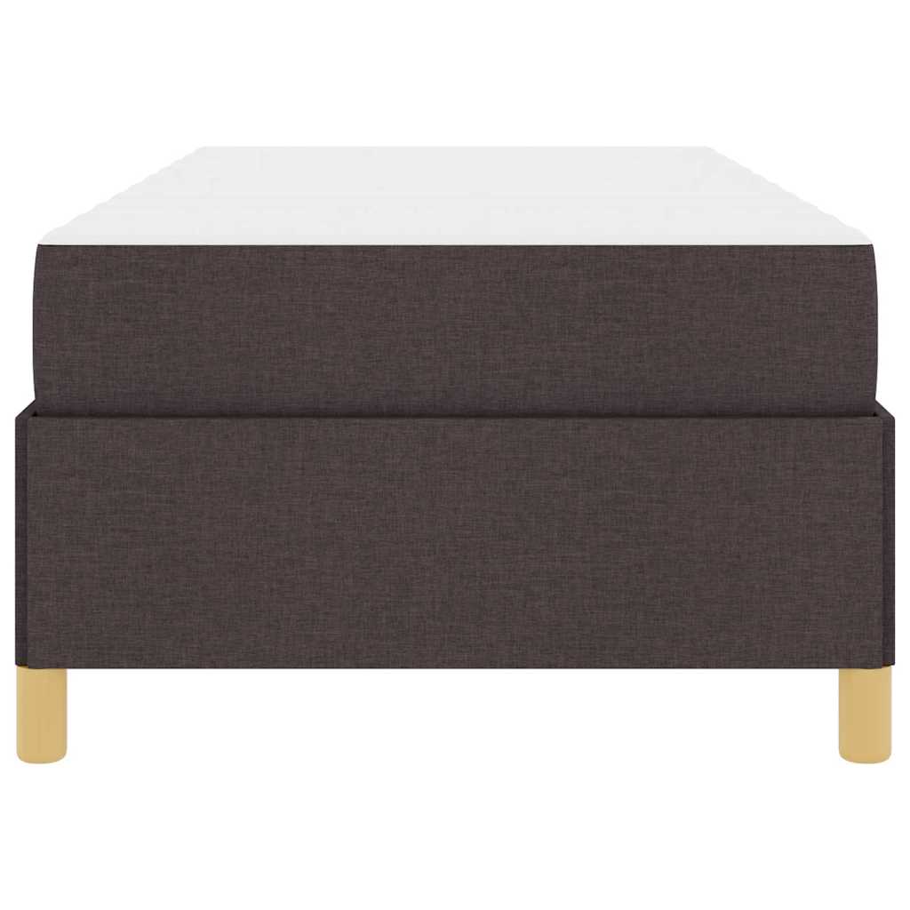 vidaXL Letto a molle Marrone scuro e Bianco 100 x 200 cm Tessuto