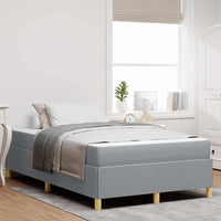 vidaXL Letto a molle Grigio chiaro e Bianco 120 x 190 cm Tessuto