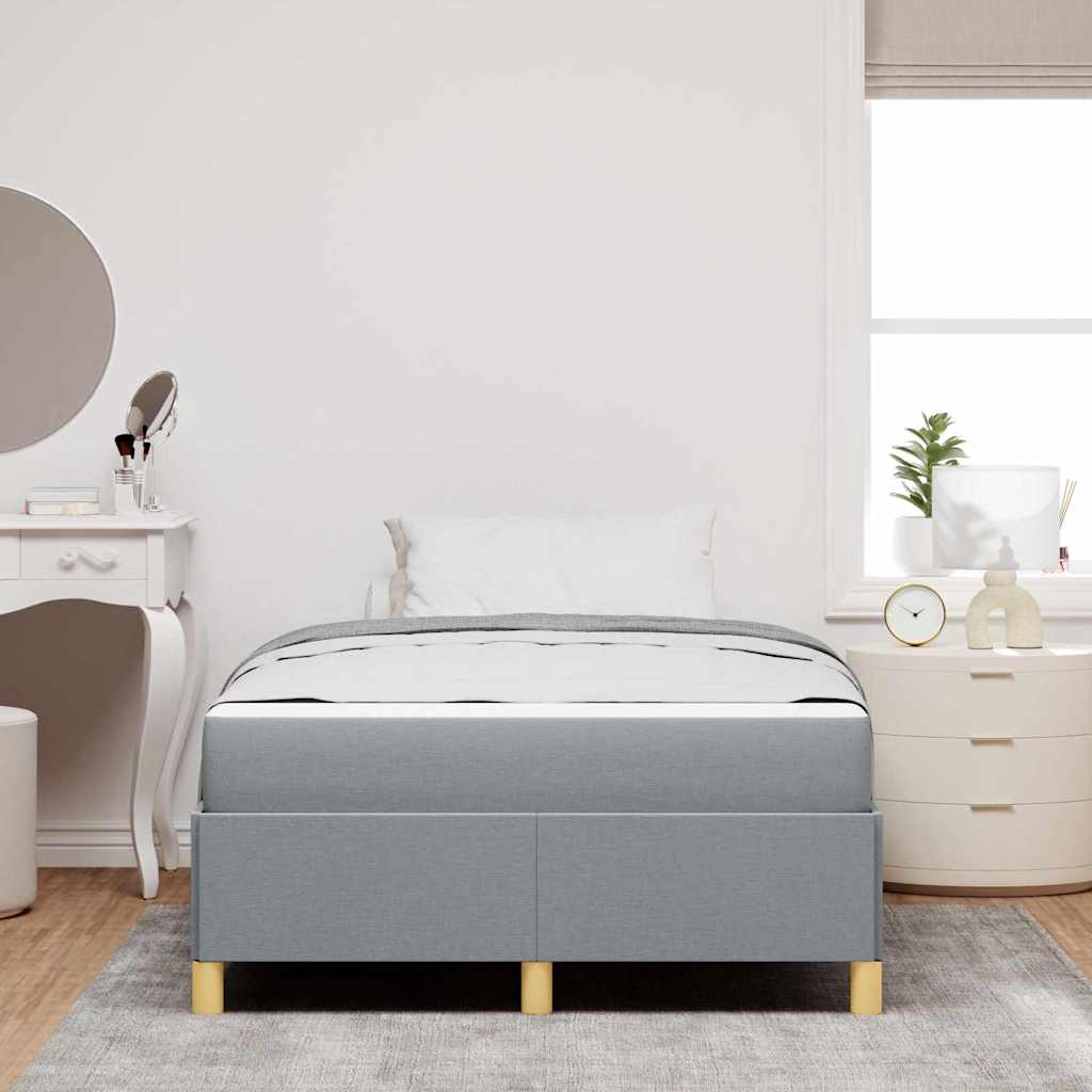 vidaXL Letto a molle Grigio chiaro e Bianco 120 x 190 cm Tessuto