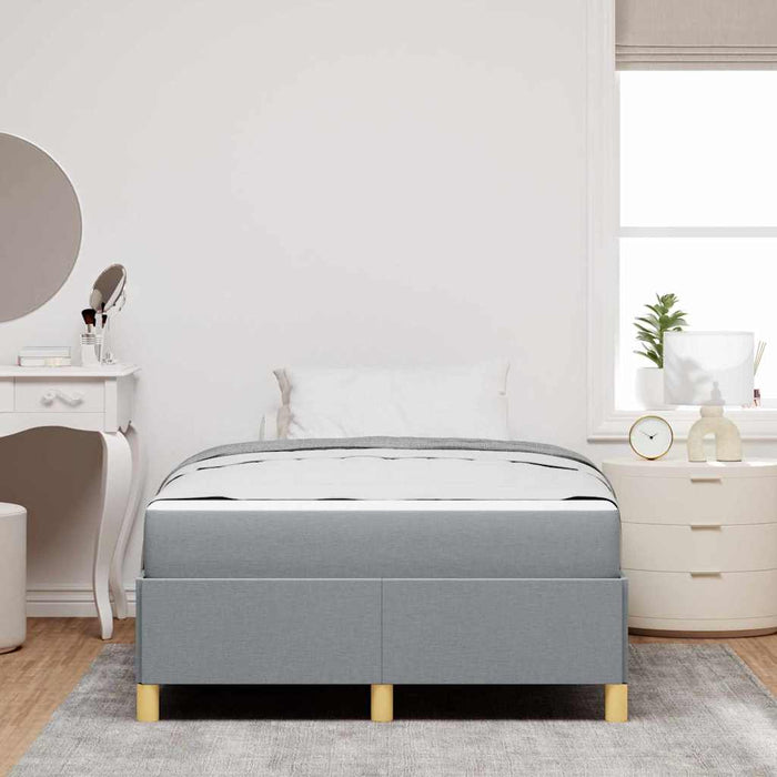 vidaXL Letto a molle Grigio chiaro e Bianco 120 x 190 cm Tessuto