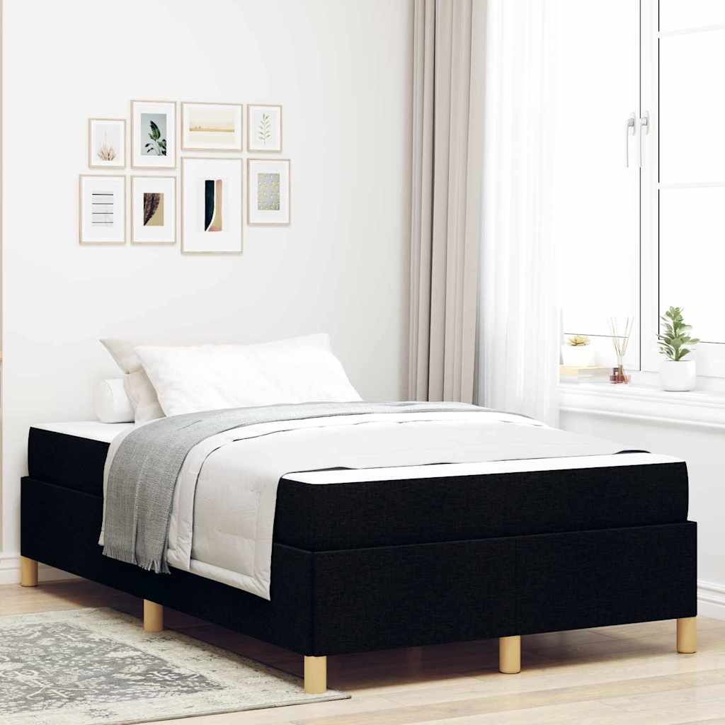 vidaXL Letto a molle Nero e Bianco e Nero 120 x 200 cm Tessuto