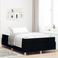 vidaXL Letto a molle Nero e Bianco e Nero 120 x 200 cm Tessuto