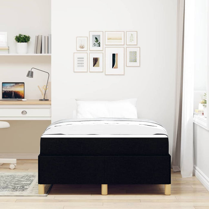 vidaXL Letto a molle Nero e Bianco e Nero 120 x 200 cm Tessuto