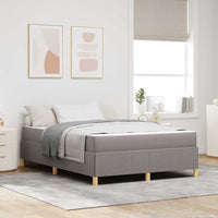 vidaXL Letto a molle con materasso Taupe e bianco 140 x 190 cm Tessuto