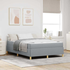 vidaXL Letto a molle Grigio chiaro e bianco e grigio chiaro