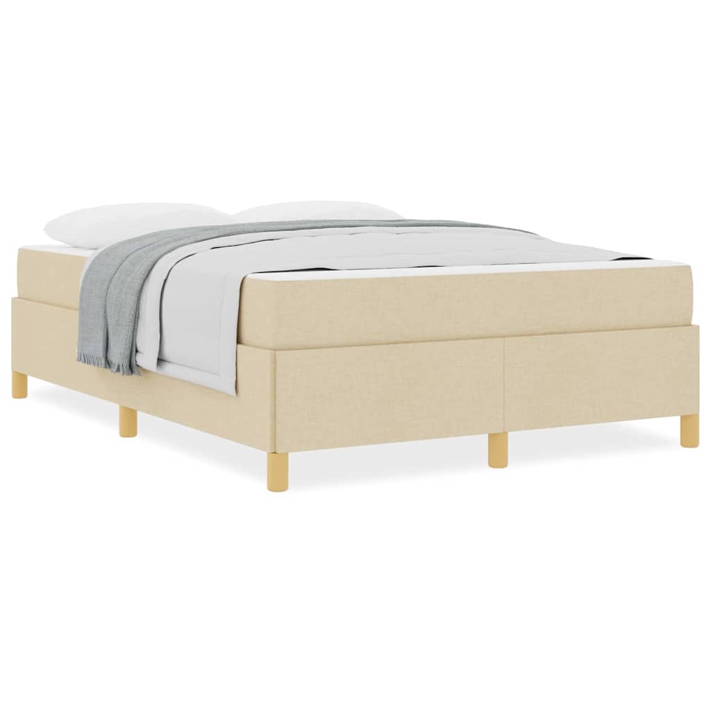 vidaXL Letto a molle con materasso Crema e Bianco 140 x 200 cm Tessuto