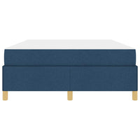vidaXL Letto a molle Blu e Blu Marino e Bianco 140 x 200 cm Tessuto