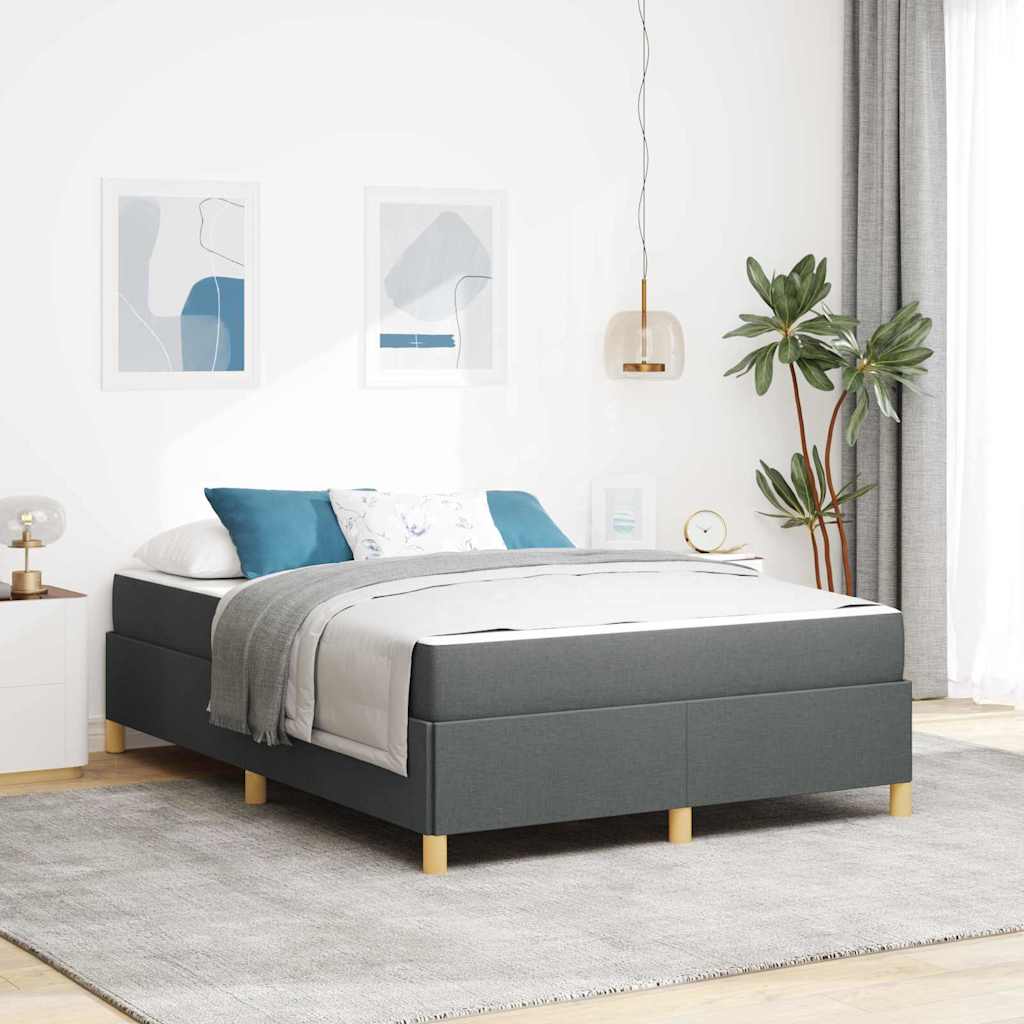 vidaXL Letto a molle Grigio Scuro e Bianco 160 x 200 cm Tessuto