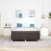 vidaXL Letto a molle Marrone scuro e Bianco 160 x 200 cm Tessuto
