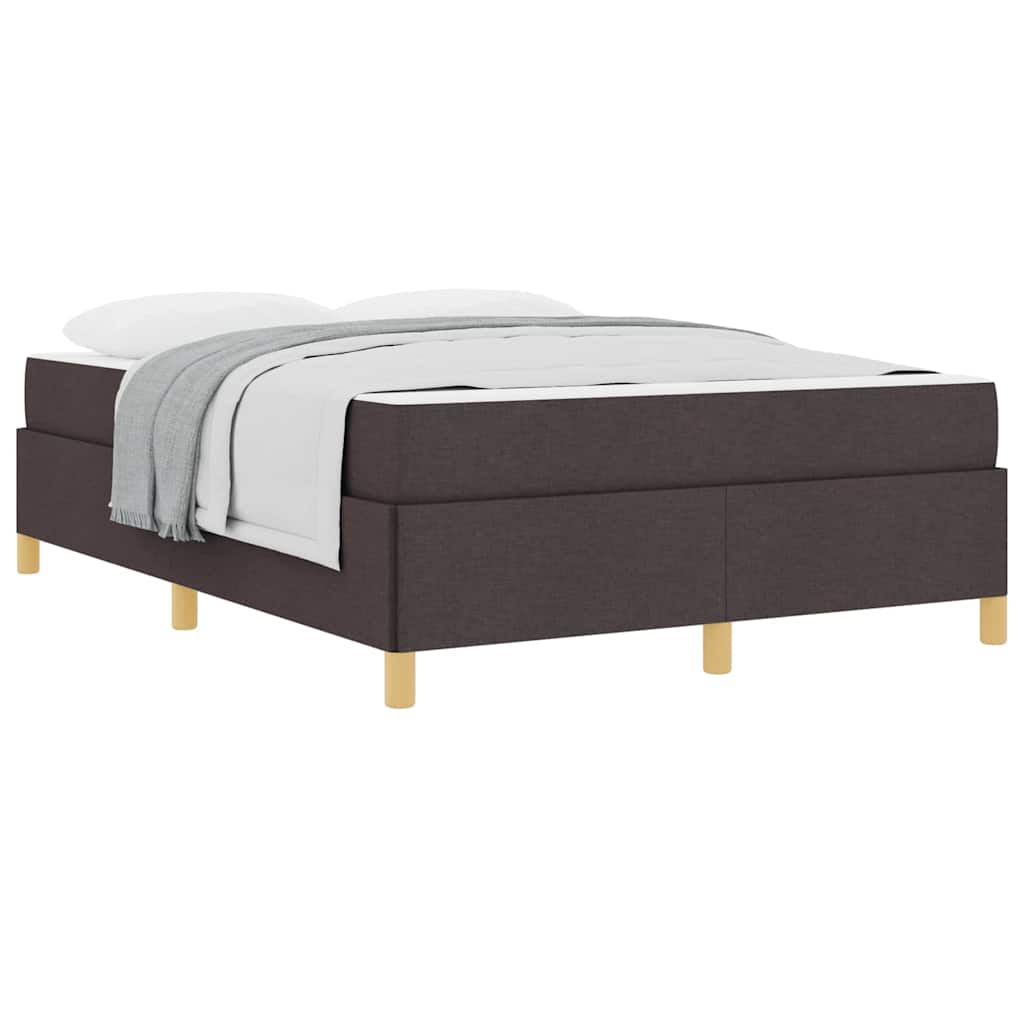vidaXL Letto a molle Marrone scuro e Bianco 160 x 200 cm Tessuto