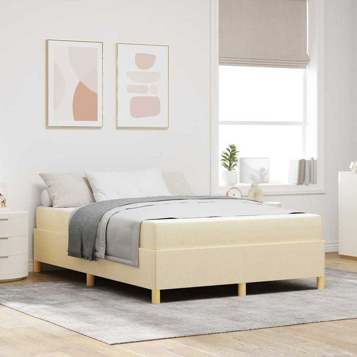 vidaXL Letto a molle con materasso Crema e Bianco 160 x 200 cm Tessuto