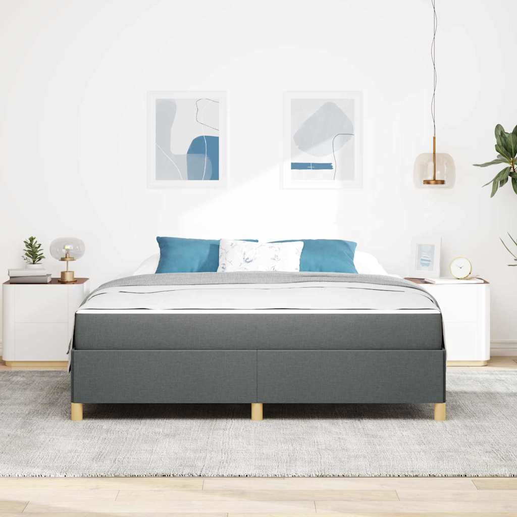 vidaXL Letto a molle Grigio scuro e bianco e grigio scuro 180 x 200 cm