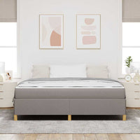 vidaXL Letto a molle con materasso Taupe e bianco 180 x 200 cm Tessuto
