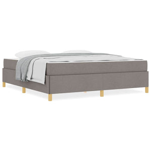 vidaXL Letto a molle con materasso Taupe e bianco 180 x 200 cm Tessuto