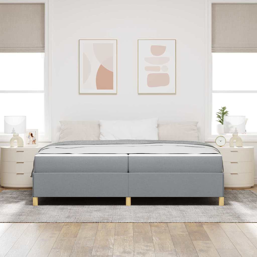 vidaXL Letto a molle Grigio chiaro e Bianco 200 x 200 cm Tessuto