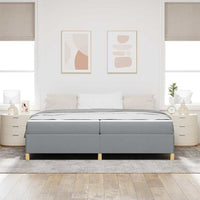 vidaXL Letto a molle Grigio chiaro e Bianco 200 x 200 cm Tessuto