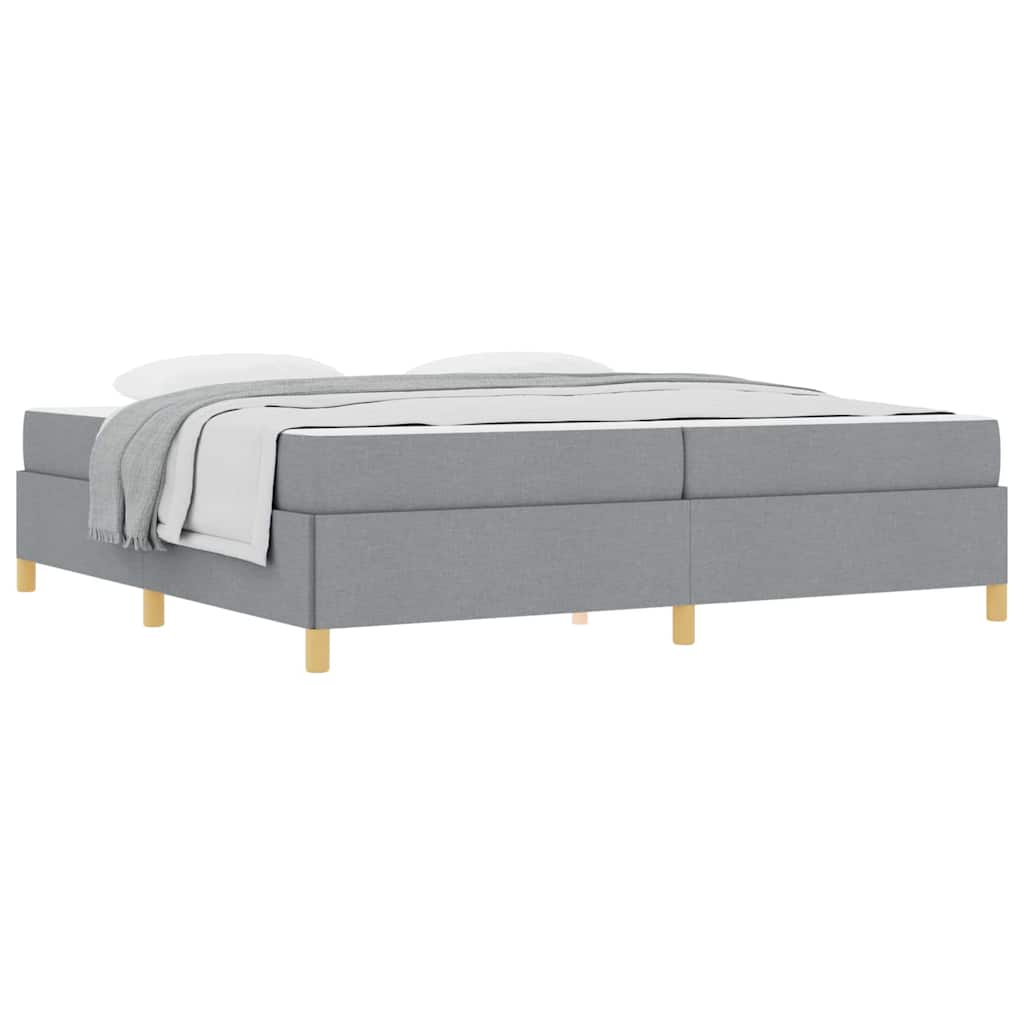 vidaXL Letto a molle Grigio chiaro e Bianco 200 x 200 cm Tessuto