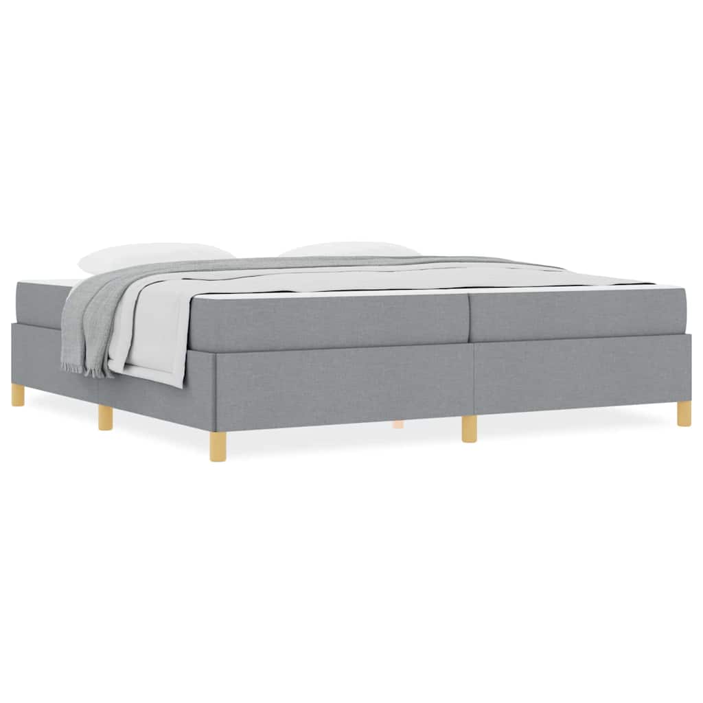 vidaXL Letto a molle Grigio chiaro e Bianco 200 x 200 cm Tessuto