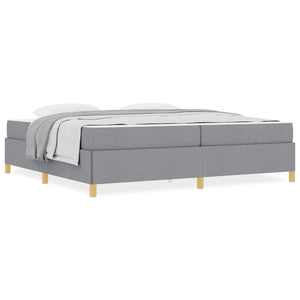 vidaXL Letto a molle Grigio chiaro e Bianco 200 x 200 cm Tessuto