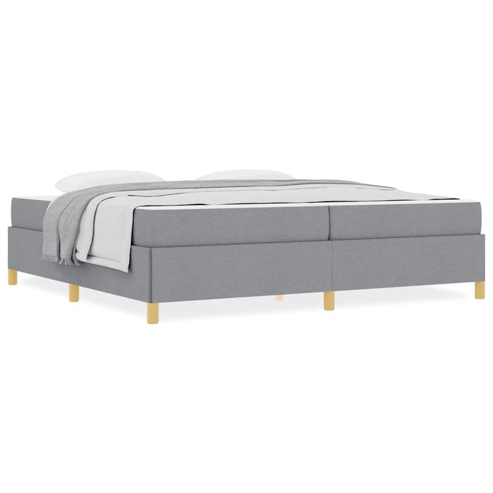 vidaXL Letto a molle Grigio chiaro e Bianco 200 x 200 cm Tessuto
