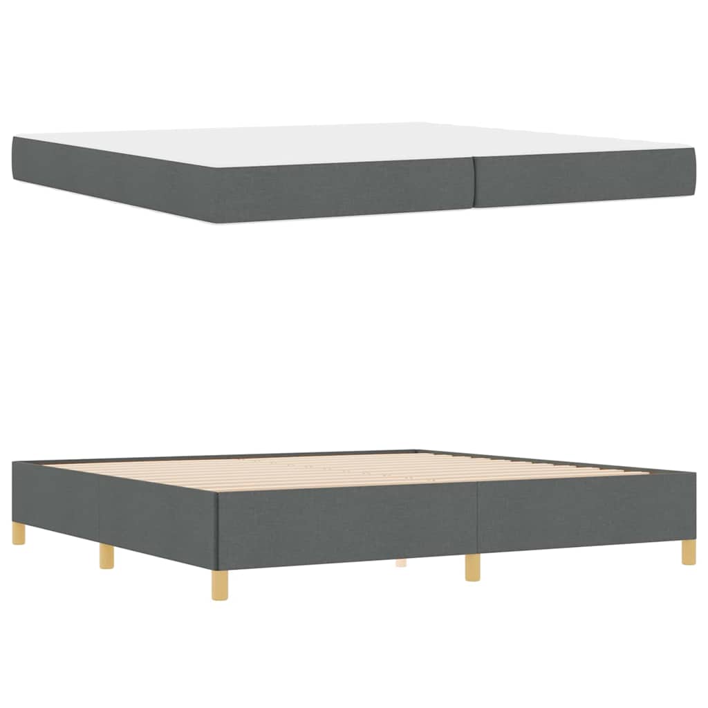 vidaXL Letto a molle con materasso Grigio scuro 200 x 200 cm Tessuto