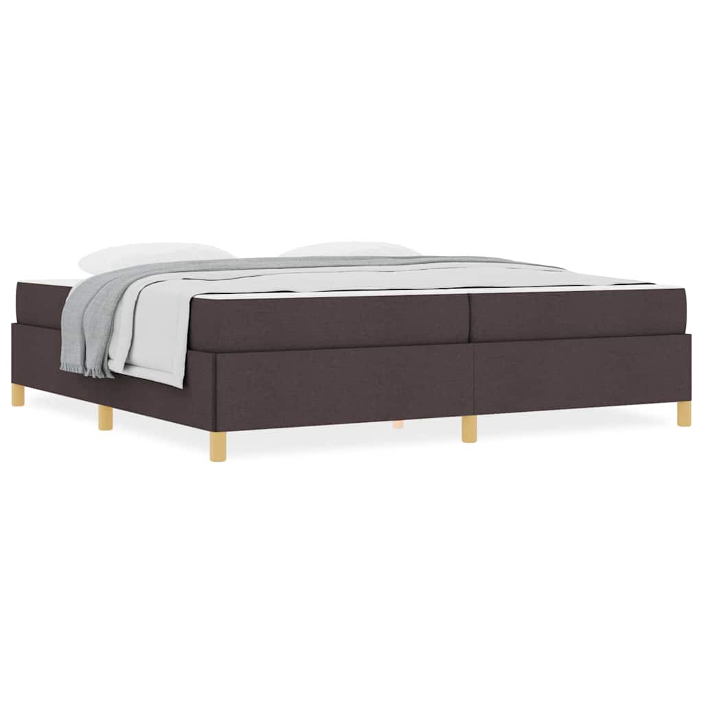 vidaXL Letto a molle Marrone scuro e Bianco 200 x 200 cm Tessuto