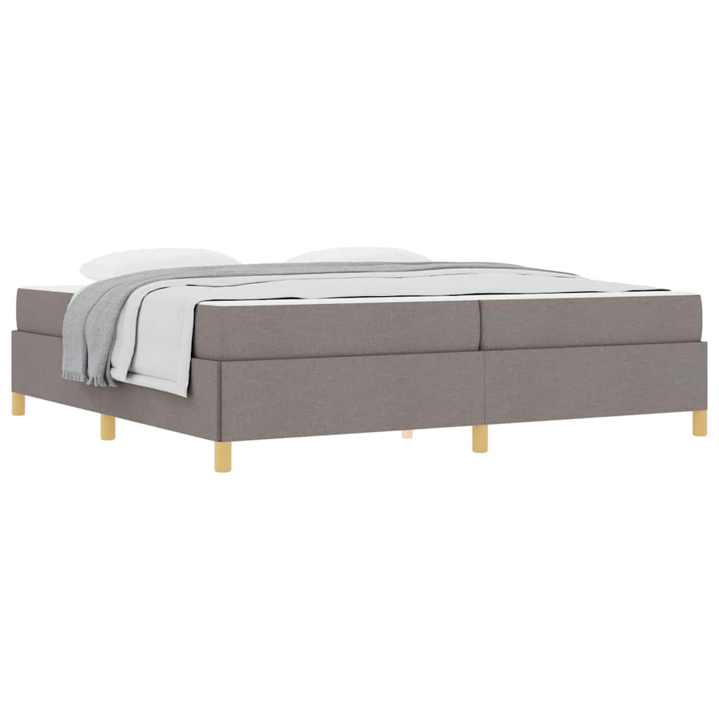 vidaXL Letto a molle con materasso Taupe e bianco 200 x 200 cm Tessuto
