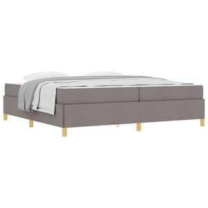 vidaXL Letto a molle con materasso Taupe e bianco 200 x 200 cm Tessuto