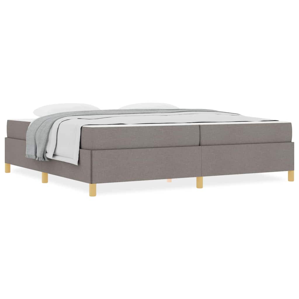 vidaXL Letto a molle con materasso Taupe e bianco 200 x 200 cm Tessuto