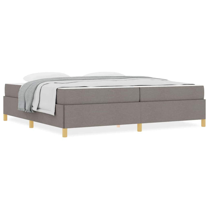 vidaXL Letto a molle con materasso Taupe e bianco 200 x 200 cm Tessuto